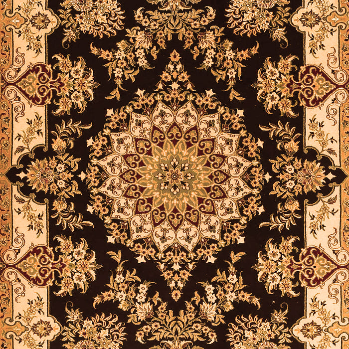 Medallion Orange Traditional Rug, tr1701org