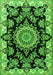 Serging Thickness of Machine Washable Medallion Green Traditional Area Rugs, wshtr1701grn