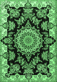 Medallion Emerald Green Traditional Rug, tr1701emgrn