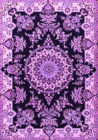 Medallion Purple Traditional Rug, tr1701pur