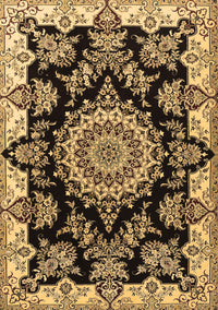 Medallion Brown Traditional Rug, tr1701brn