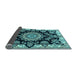 Sideview of Medallion Light Blue Traditional Rug, tr1701lblu