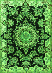 Medallion Green Traditional Rug, tr1701grn