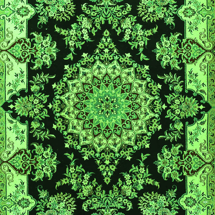 Medallion Green Traditional Rug, tr1701grn
