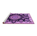 Sideview of Machine Washable Medallion Purple Traditional Area Rugs, wshtr1701pur