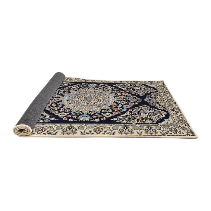 Sideview of Traditional Tan Brown Medallion Rug, tr1702