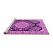 Sideview of Machine Washable Medallion Pink Traditional Rug, wshtr1702pnk