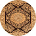 Square Medallion Orange Traditional Rug, tr1702org