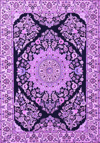 Medallion Purple Traditional Rug, tr1702pur