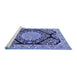 Sideview of Machine Washable Medallion Blue Traditional Rug, wshtr1702blu