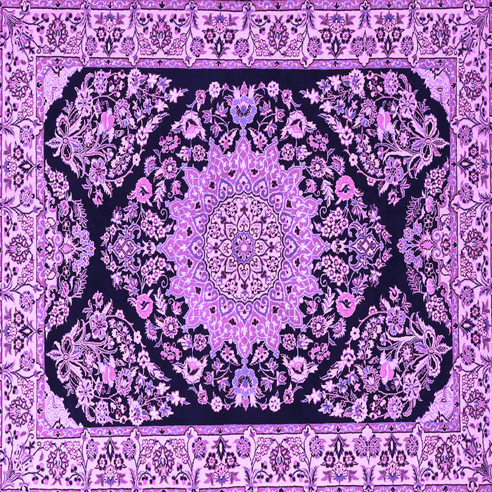 Square Medallion Purple Traditional Rug, tr1702pur