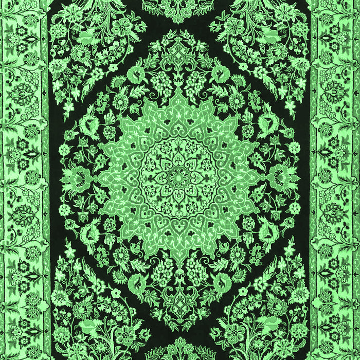 Medallion Emerald Green Traditional Rug, tr1702emgrn