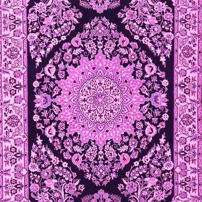 Machine Washable Medallion Pink Traditional Rug, wshtr1702pnk