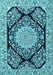 Medallion Light Blue Traditional Rug, tr1702lblu