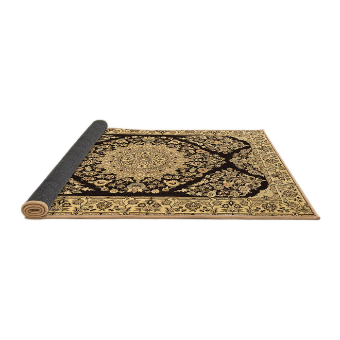 Sideview of Medallion Brown Traditional Rug, tr1702brn