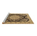 Sideview of Machine Washable Medallion Brown Traditional Rug, wshtr1702brn