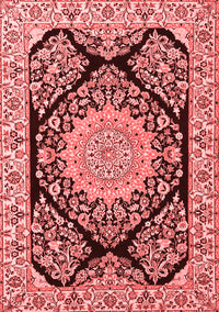 Medallion Red Traditional Rug, tr1702red