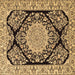 Square Medallion Brown Traditional Rug, tr1702brn