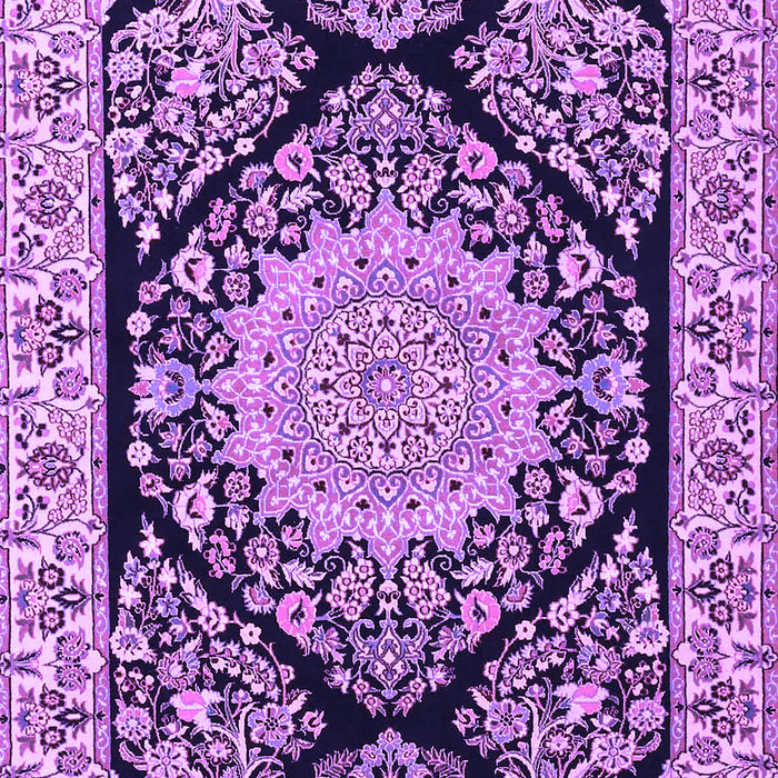Machine Washable Medallion Purple Traditional Area Rugs, wshtr1702pur