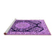 Sideview of Machine Washable Medallion Purple Traditional Area Rugs, wshtr1702pur