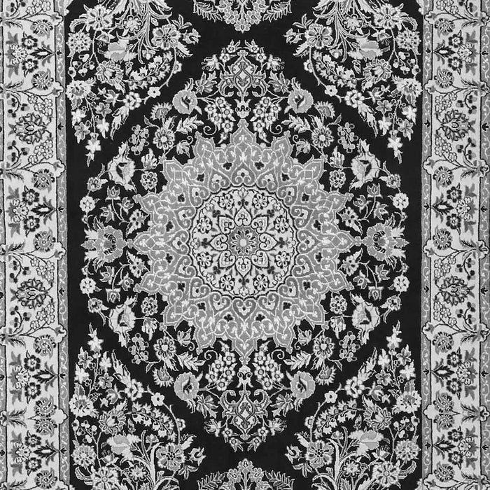 Serging Thickness of Machine Washable Medallion Gray Traditional Rug, wshtr1702gry