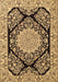 Machine Washable Medallion Brown Traditional Rug, wshtr1702brn