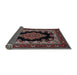 Sideview of Traditional Dark Scarlet Red Medallion Rug, tr1703