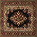 Square Medallion Brown Traditional Rug, tr1703brn