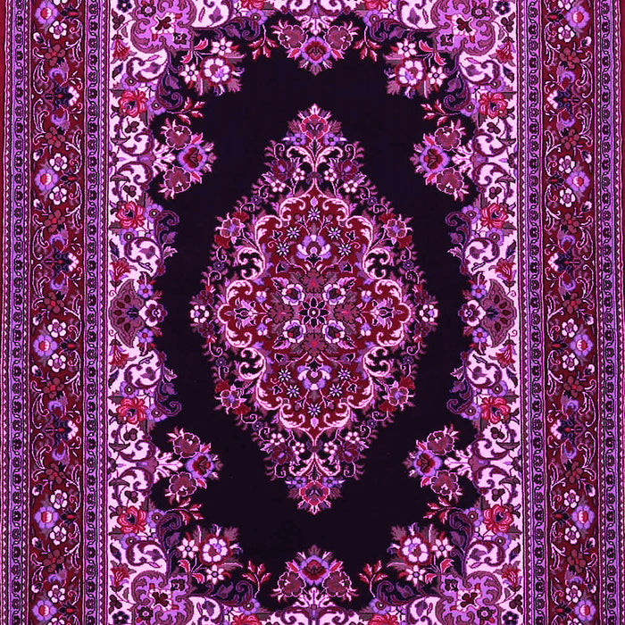 Machine Washable Medallion Pink Traditional Rug, wshtr1703pnk