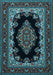 Medallion Light Blue Traditional Rug, tr1703lblu