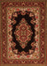 Medallion Orange Traditional Rug, tr1703org