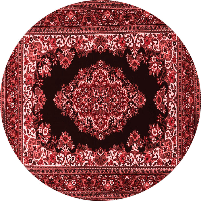 Machine Washable Medallion Red Traditional Rug, wshtr1703red