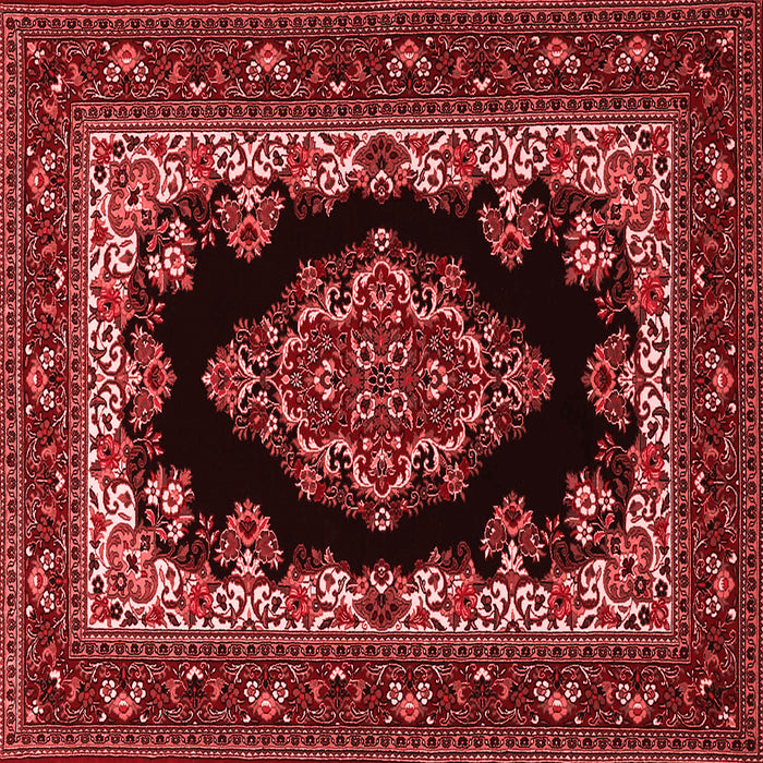 Machine Washable Medallion Red Traditional Rug, wshtr1703red
