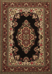 Medallion Brown Traditional Rug, tr1703brn