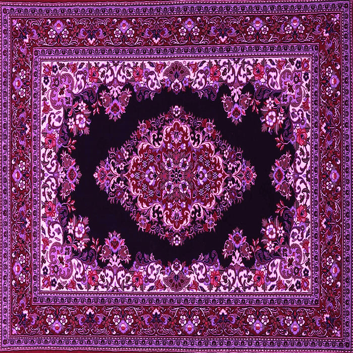 Square Machine Washable Medallion Pink Traditional Rug, wshtr1703pnk