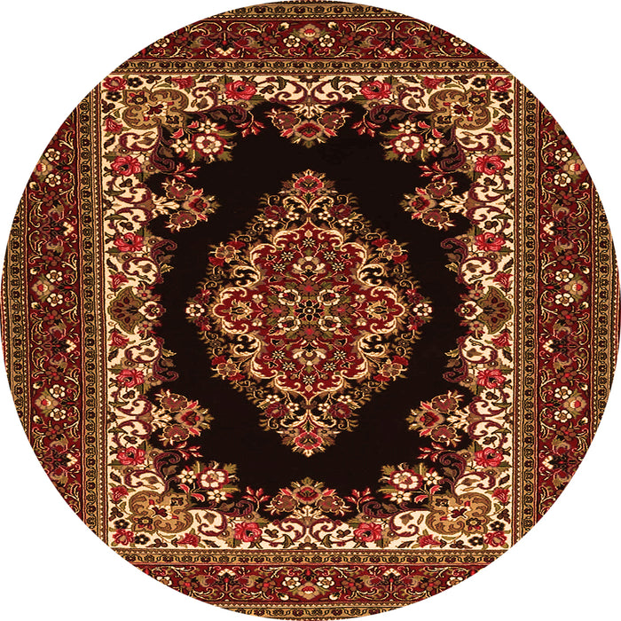 Machine Washable Medallion Orange Traditional Area Rugs, wshtr1703org