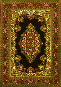 Medallion Yellow Traditional Rug, tr1703yw