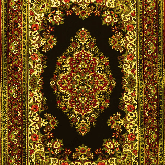 Medallion Yellow Traditional Rug, tr1703yw