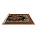 Sideview of Machine Washable Medallion Brown Traditional Rug, wshtr1703brn