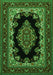 Medallion Green Traditional Rug, tr1703grn