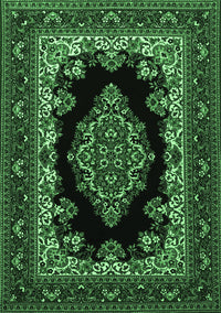 Medallion Emerald Green Traditional Rug, tr1703emgrn