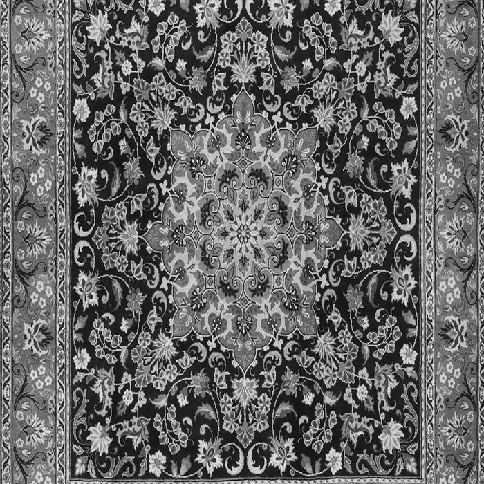 Serging Thickness of Machine Washable Medallion Gray Traditional Rug, wshtr1704gry