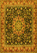 Machine Washable Medallion Yellow Traditional Rug, wshtr1704yw