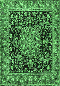 Medallion Emerald Green Traditional Rug, tr1704emgrn