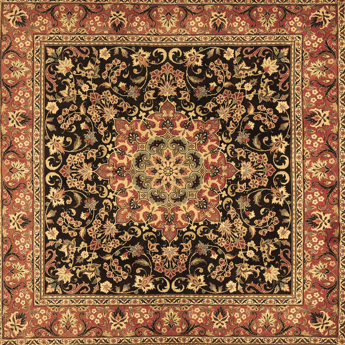 Square Medallion Brown Traditional Rug, tr1704brn
