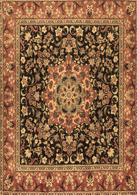 Medallion Brown Traditional Rug, tr1704brn