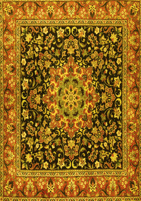 Medallion Yellow Traditional Rug, tr1704yw