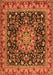 Serging Thickness of Machine Washable Medallion Orange Traditional Area Rugs, wshtr1704org