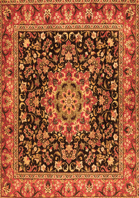 Medallion Orange Traditional Rug, tr1704org