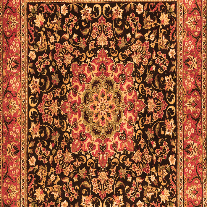 Medallion Orange Traditional Rug, tr1704org